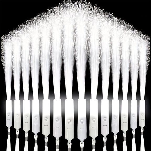 48 PCS Fiber Optic Wands LED White Glow Stick Flash Fiber Optic Light Rod for Bulk Wedding Lighting Wands Flashing Sticks with 3 Light Modes Including Creating The Perfect Party Concert Atmosphere