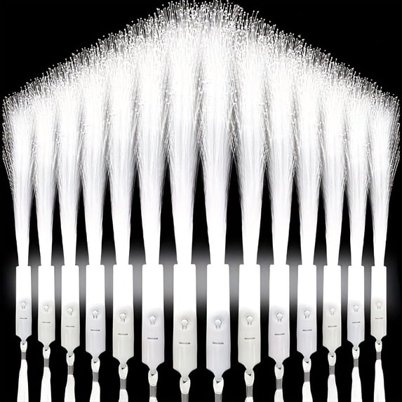 Led Flash Rod 48 PCS Fiber Optic Wands LED White Glow Stick Flash Fiber Optic Light ...