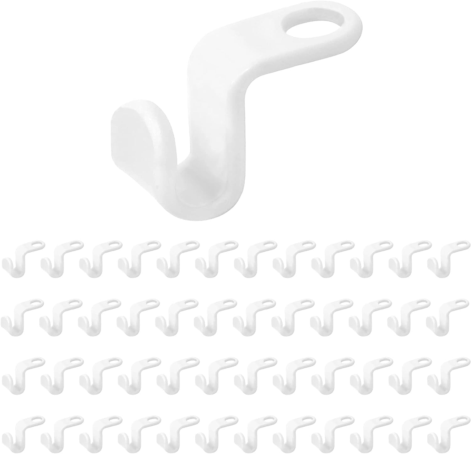 48 PCS Hanger Connector Hooks,Cascading Hanger Hooks,White Hanger