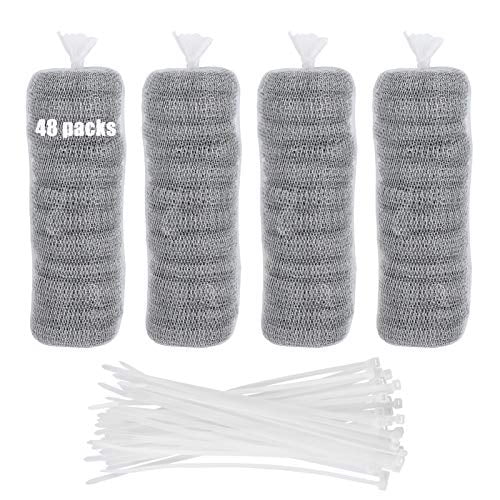 48 PCS Lint Traps Washing Machine Lint Trap Stainless Steel lint Snare Traps Laundry Mesh Washer Hose Filter Washing Machine Lint Snare,Lint Traps Hose Screen Filter Catcher with 48 Nylon Cable Ties