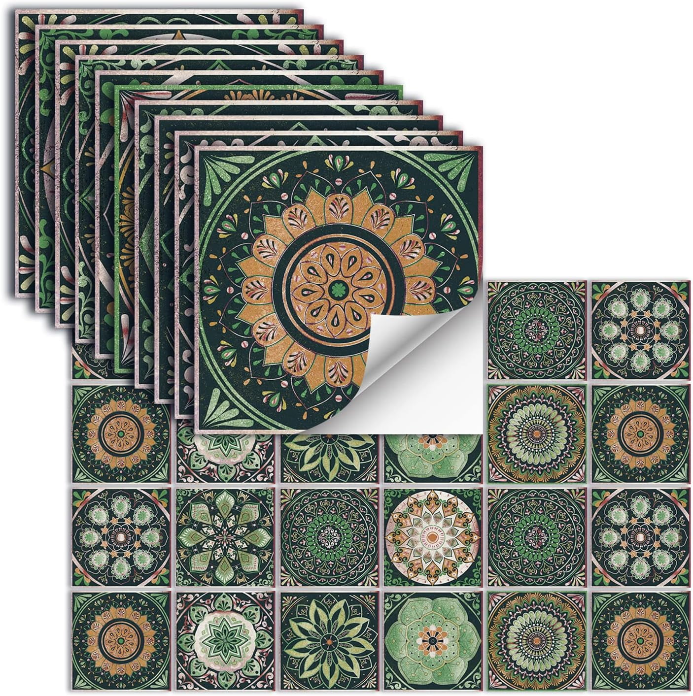 48 PCS Peel and Stick Backsplash Tile, Glossy Wall Stickers Tiles