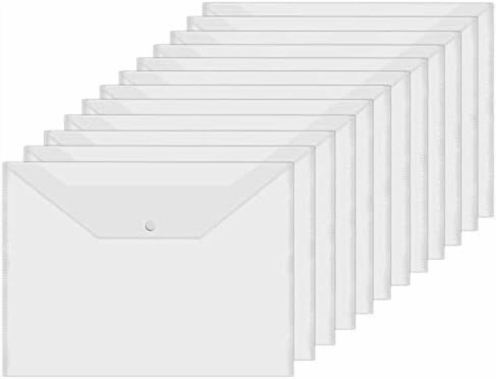 48 PCS Plastic Envelopes, Clear Poly Envelope with Snap Closure ...