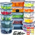 thumbnail image 1 of 48 PCS Plastic Food Storage Containers with Lids (24 Containers & 24 Lids), Leakproof BPA-Free Containers for Kitchen Organization, Meal Prep, Reusable Lunch Container, 1 of 7