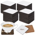 thumbnail image 1 of 48 PCS Sublimation Square Coasters, Blank Sublimation Coaster with Cork Back, Heat Transfer Coaster with Non-Slip MDF Back, Cold & Heat Resistant Wood Coasters for Home Office DIY Present, 1 of 6