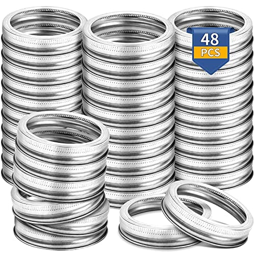 48 PCS Wide Mouth Canning Rings,Wide Mouth Mason Jar Rings - Split-Type ...