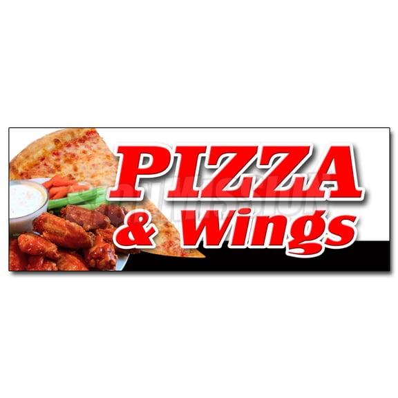 48" PIZZA & WINGS DECAL sticker brick oven new york chicago italian spicy