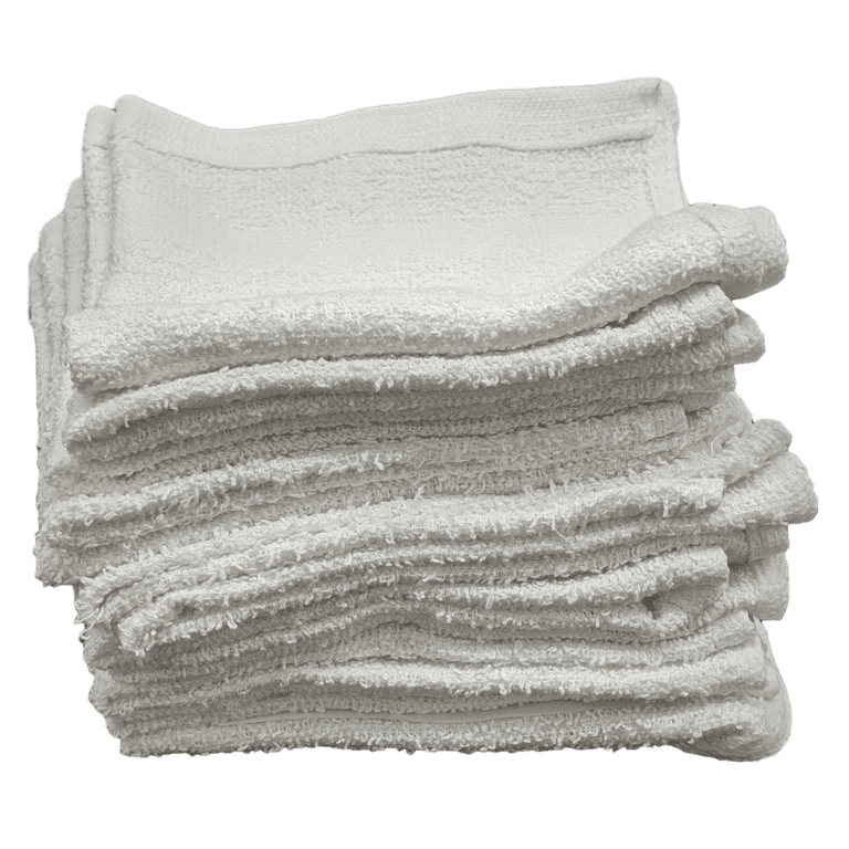 48 Pack - 12 x 12 White Cotton Value Washcloth Rags | Spa Painting Cleaning  Face - 1 LB Per Dozen