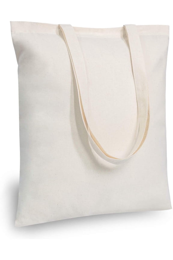 48 Pack 16x15 Inch Blank Cotton Canvas Tote Bags, Reusable Plain Shopping Bags for DIY Painting & Promotional Giveaways