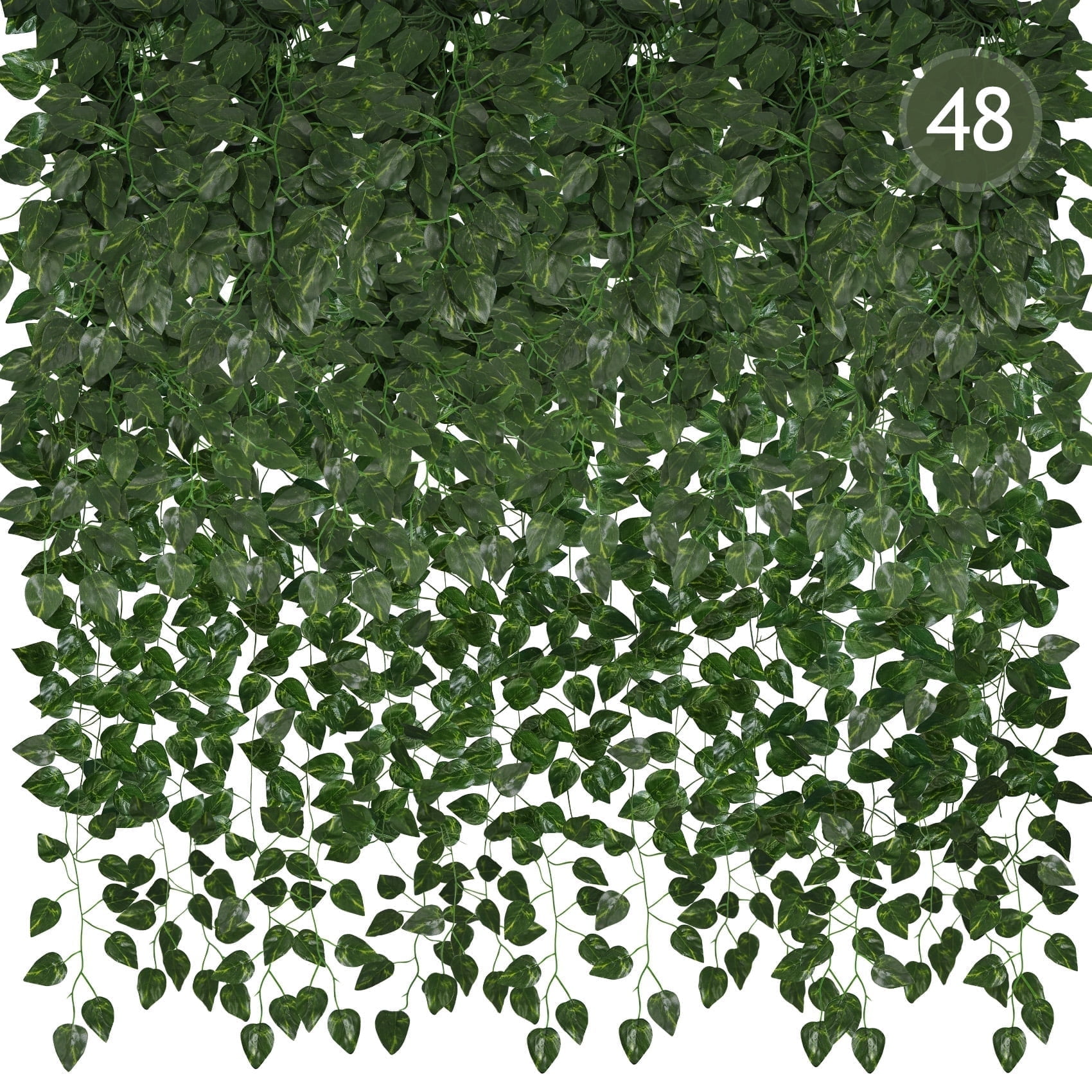 48Pack Artificial Ivy Garland 335ft Fake Vines with Realistic Leaves - UV Resistant Greenery Wall Decor for Wedding Backdrop, Bedroom, Indoor Outdoor Party Décor