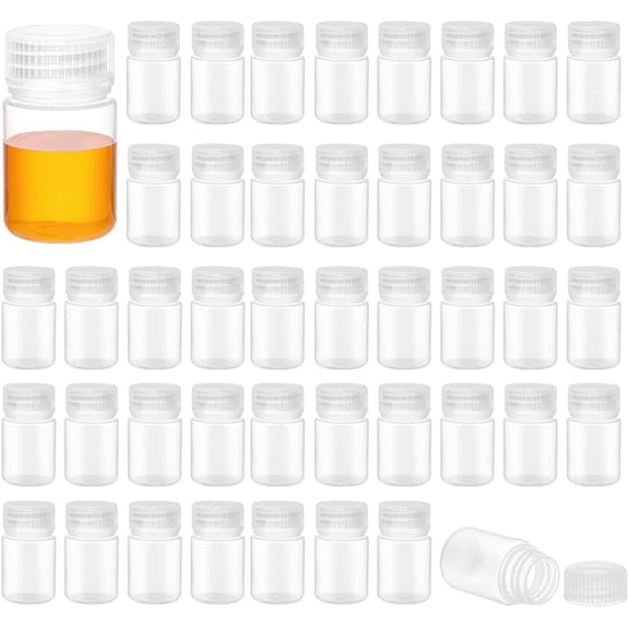 48 Pack 1oz Plastic Bottles with Screw Caps Leakproof Empty Travel Bottles Small Sample Bottle