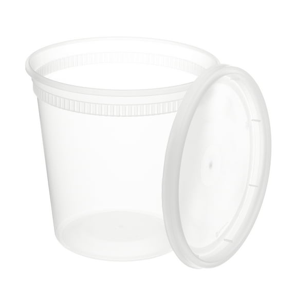 [48 Pack] 26oz Heavy Duty Food Storage Containers with Lids - Leakproof Deli Soup Containers with Lids - Slime, Meal Prep, Take Out, Stackable, Microwavable, Dishwasher Safe, Freezer Safe, BPA Free