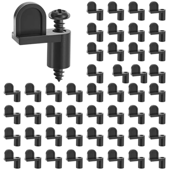 48 Pack 3/8 in Nylon Window Screen Clip with Screws Offset Clips for Fastens Storm Window, Storm Panels, Screen Door Clips (Black)