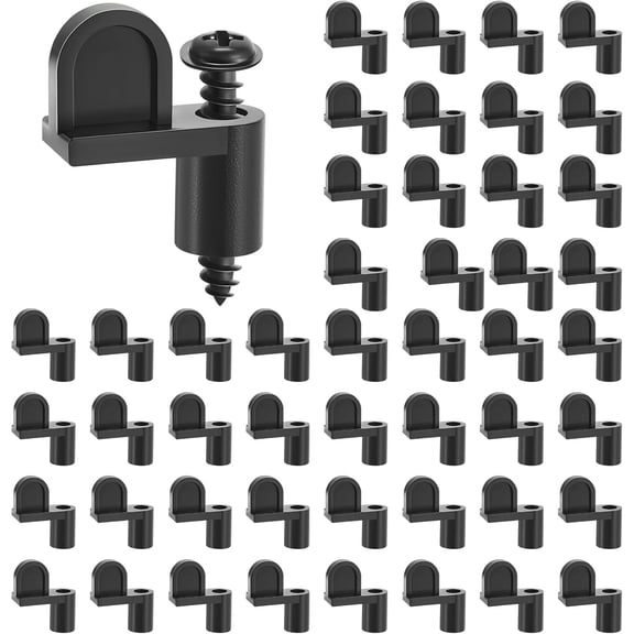 48 Pack 3/8 in Nylon Window Screen Clip with Screws Offset Clips for Fastens Storm Window Storm Panels Screen Door Clips Black