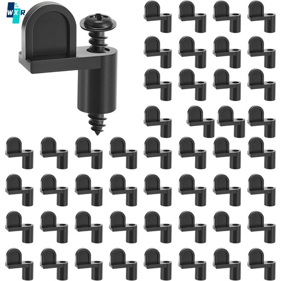 48 Pack 3/8 in Nylon Window Screen Clip with Screws Offset Clips for Fastens Storm Window, Storm Panels, Screen Door Clips (Black)