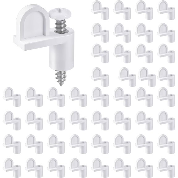 48 Pack 3/8 in Nylon Window Screen Clip with Screws Offset Clips for Fastens Storm Window, Storm Panels, Screen Door Clips (White)