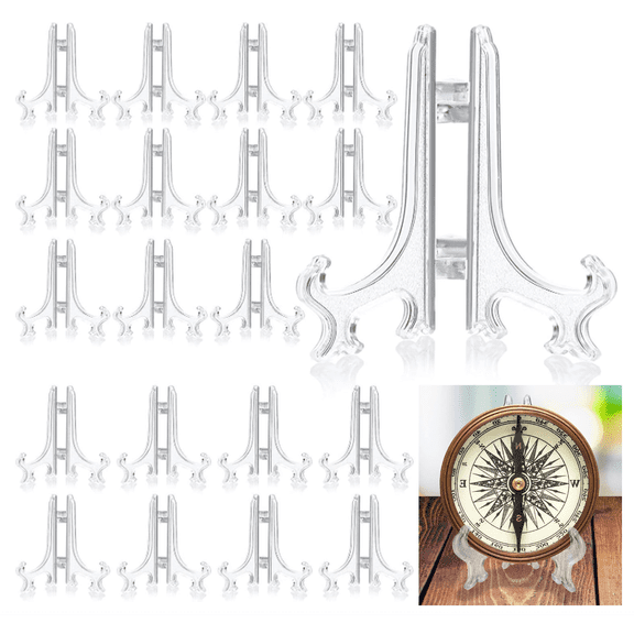 48 Pack 3 Inch Acrylic Multi-Purpose Folding Display Stands, Plastic Folding Craft Display Racks, Suitable for Showcasing Picture Frames, Medals