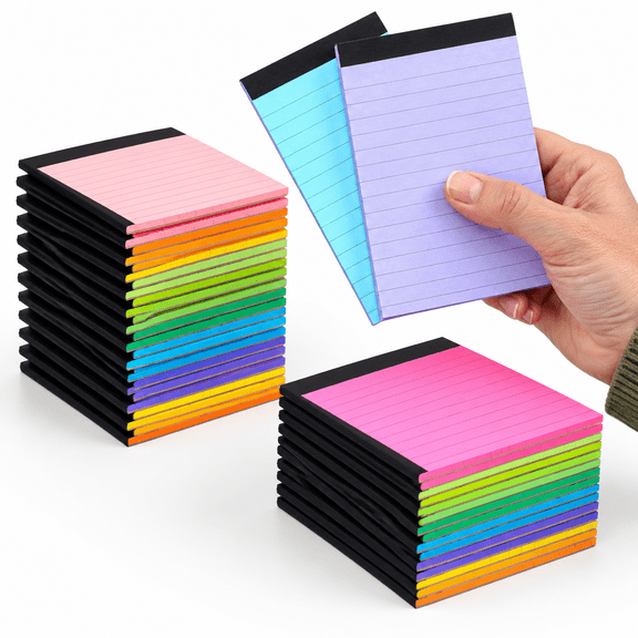 48 Pack 3 X 5 Inch Note Pads 12 Colors Mini Memo