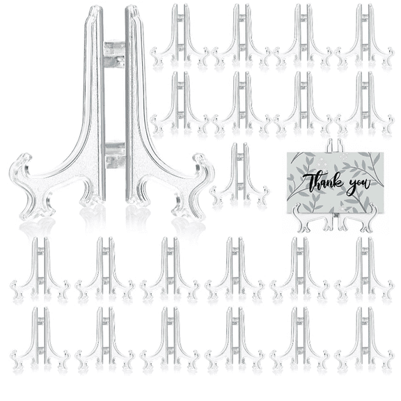 48 Pack 3-inch Mini Easel Display Stand Plastic Plate Holder for Display Picture Frame Collectibles - Small Acrylic Holder for Pictures