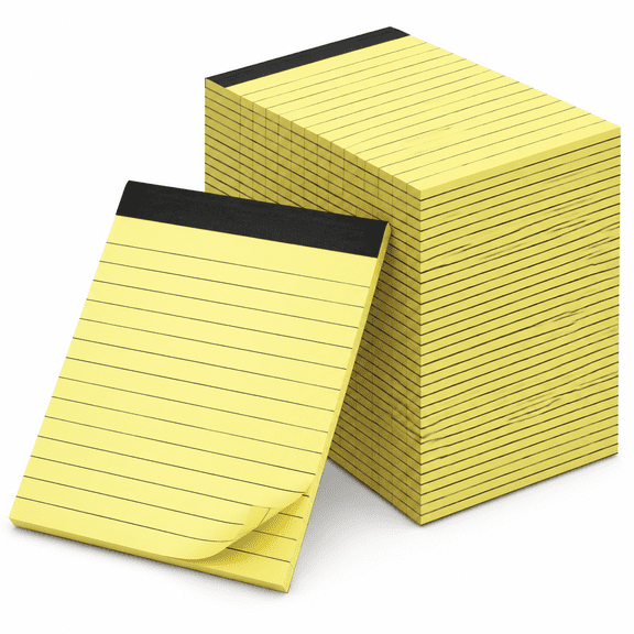 48 Pack 4 X 6 Yellow Note Pads Lined Memo Perforated Pages