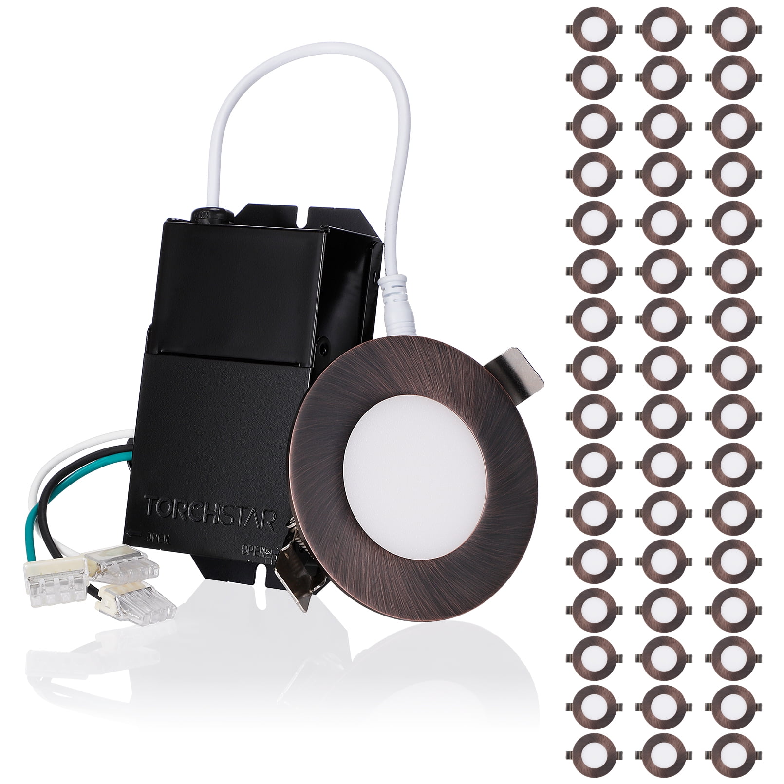 48 Pack 7W 3 Inch Ultra-Thin LED Recessed Light with J-Box, Dimmable ...