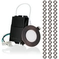 thumbnail image 1 of 48 Pack 7W 3 Inch Ultra-Thin LED Recessed Light with J-Box, Dimmable, 400lm Slim Panel Downlight, Oil Rubbed Bronze, 2700K Soft White, 1 of 7