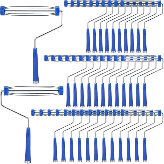 48 Pack 9 Inch Paint Roller Frame 5 Wire Galvanized Roller Handle Brush House Painting Supplies for Wall House Home Repair Tools, Use with 9" Paint Covers (Bule)
