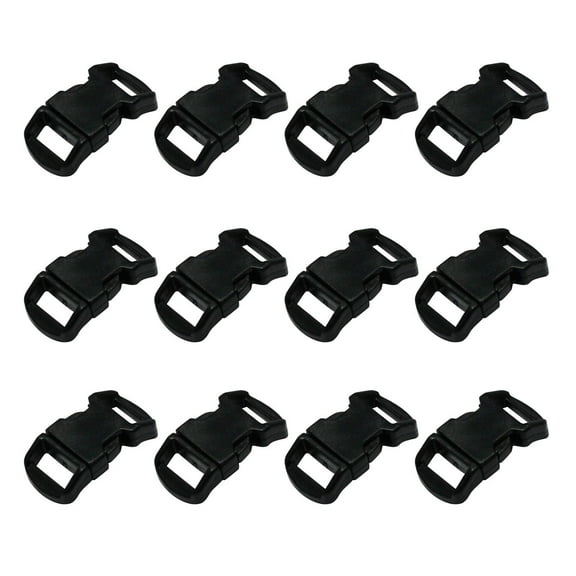 (48 Pack) ASR Outdoor Paracord Bracelet Buckle Set Black 15mm .5 Inch