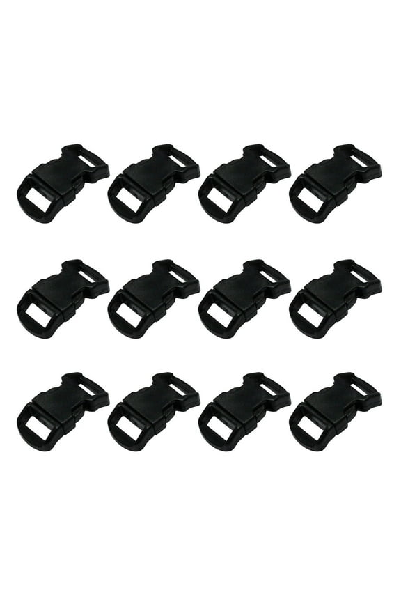 (48 Pack) ASR Outdoor Paracord Bracelet Buckle Set Black 15mm .5 Inch