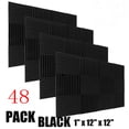 thumbnail image 1 of 48 Pack Acoustic Panels for Walls, 1" x 12" x 12" Wedge Sound Absorbing, Foam Noise Canceling for Studio Recording, Home Office, 1 of 12