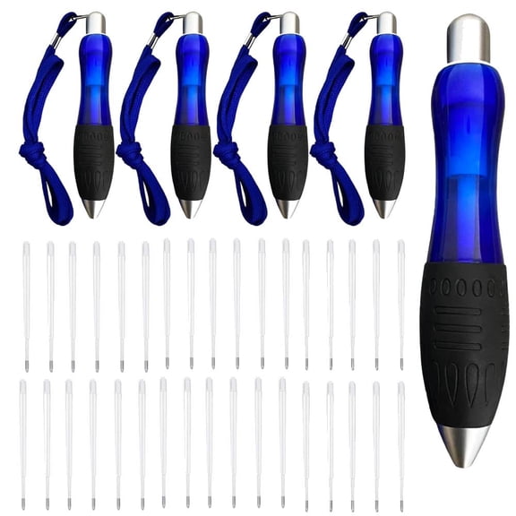 48-Pack Big Fat Pens Aids Writing For Tremor, Arthritis, Parkinson, Handicap, Carpal Tunnel Large Wide Grip Pen Blue (6Pens + 24Black Refills + 18 Blue Refills)