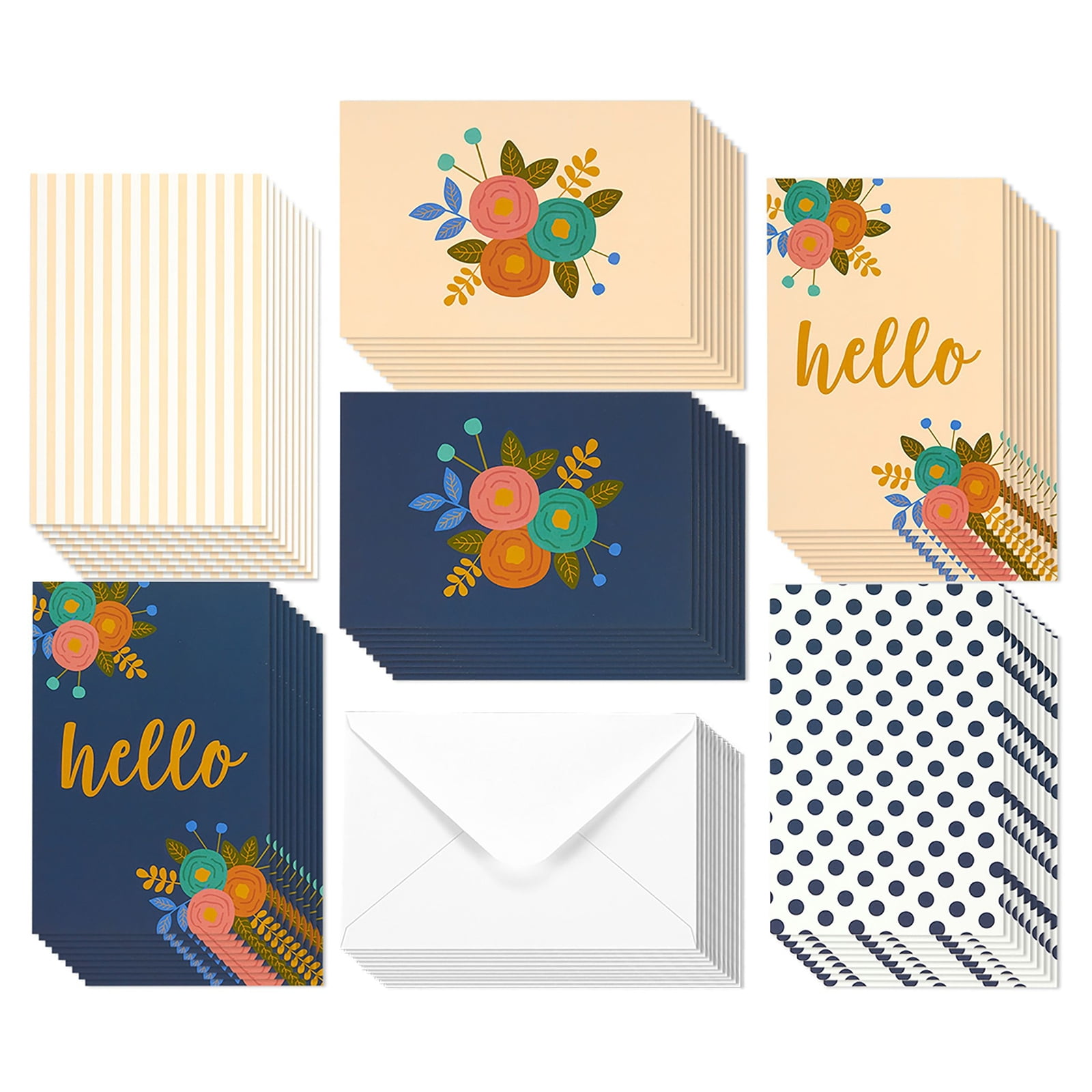 48 Pack Blank Cards and Envelopes for All Occasions, 6 Geometric