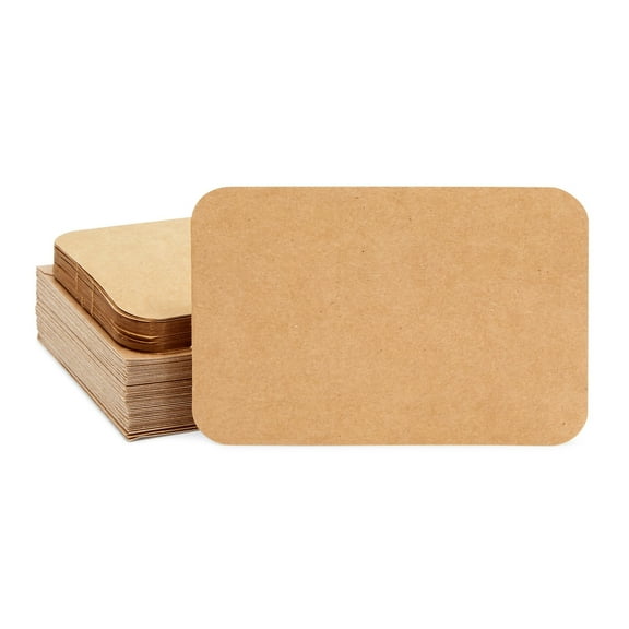 48-Pack Blank Greeting Cards - Plain Cardstock Folded Notecards - Rounded Corners, Envelopes Included for DIY Holiday Cards, Business, Party Invitation, Birthday, Wedding, Kraft Brown, 4 x 6 inches