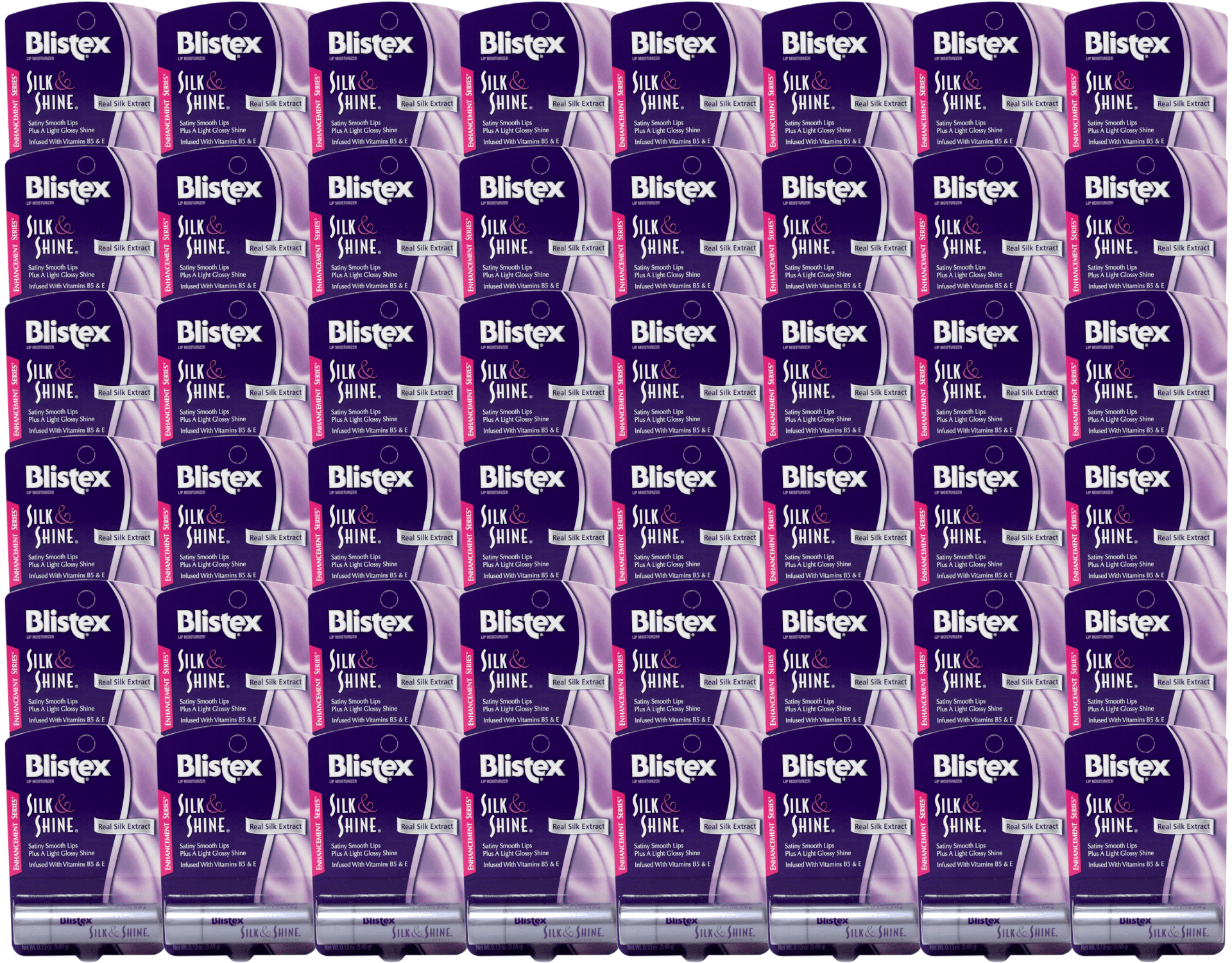 48 Pack Blistex Silk & Shine Lip Protectant Balm 0.13 Oz Each