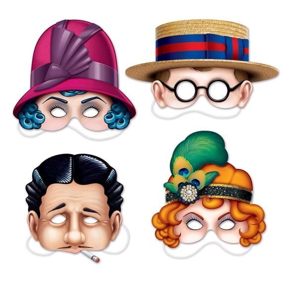 48 Pack Bulk Roaring 20's Masks