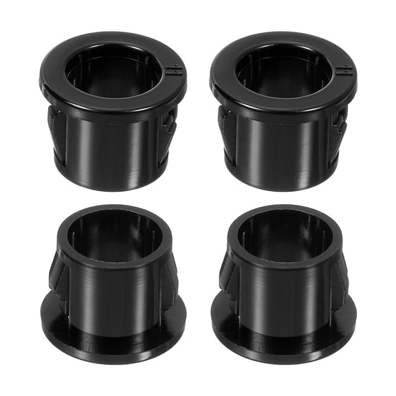 48 Pack Cable Snap Bushing Grommet, 7/16" Mounting Dia Black Round Nylon
