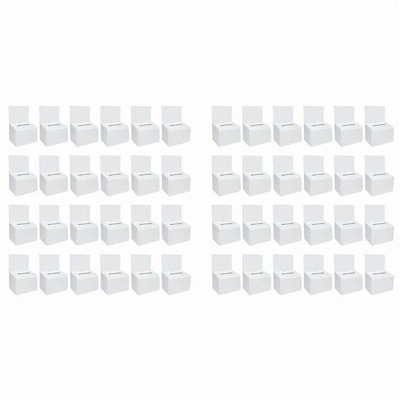 48 Pack Cardboard Ballot Box with Slot, Raffle Boxes 6x6Inch, Suggestion Boxes with Removable Slot, Donation Boxes