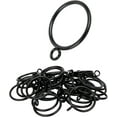 thumbnail image 1 of 48 Pack Curtain Rings with Eyelets, 1.5 Inch I D Metal Drapery Ring for Pinch Pleat Curtains, Drape Ring, Fits Up to 1.2 in Rod (Black), 1 of 7
