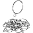 thumbnail image 1 of 48 Pack Curtain Rings with Eyelets, 1.5 Inch I D Metal Drapery Ring for Pinch Pleat Curtains, Drape Ring, Fits Up to 1.2 in Rod (Silver), 1 of 7