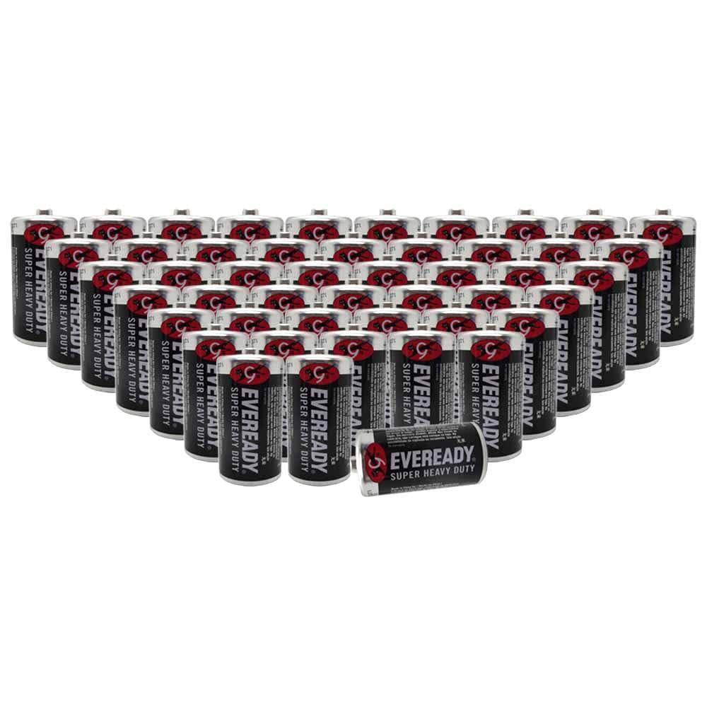 48 Pack, Eveready Super Heavy Duty C 1.5V Batteries