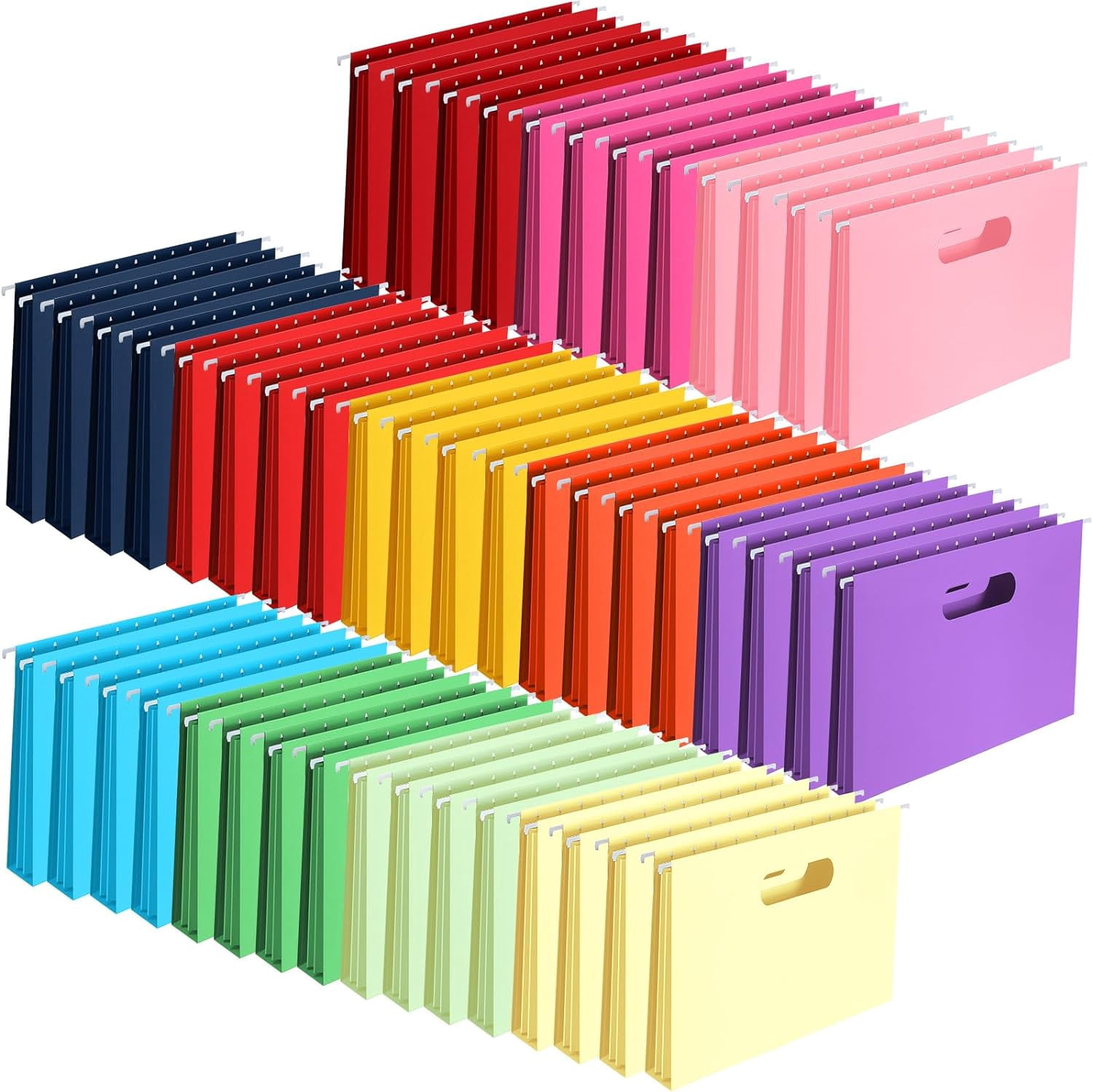 48 Pack Extra Capacity Hanging File Folders Letter Size, Reinforced ...