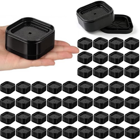 48 Pack Furniture Risers Adjustable Bed Risers 1.38" Heavy Duty Bed Lifts Risers Square Bed Raising Blocks for Table Desk Couch Chair Sofa Cabinet Bed Legs Refrigerator Washing Machine