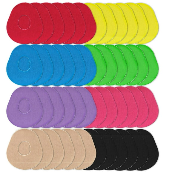48 Pack G7 Adhesive Patches, Breathable Waterproof Over Patches, Pre-cut Sensor Patches with Holes, Flexible Overlay Patches Covers Guard for 15 Days Continuous Glucose Monitor (8 Colors)