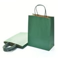 thumbnail image 1 of 48 Pack Green Gift Bags with Handle (10.5x8x4.25 In): Bulk Medium Kraft Paper Bags with Handle, Shopping Bag, Party Favor Bags, Treat Bags, Goodie Bag, Business Tchotchkes, Christmas & More, 1 of 7