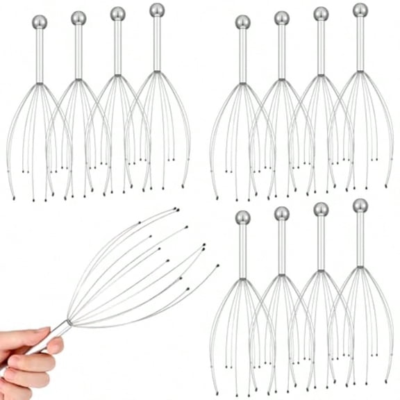 48 Pack Head Massager Scalp Massager 20 Prongs Head Scratcher Handheld Massage Tingler for Deep Relaxation Str Relief and Hair Stimulation Stocking Stuffers