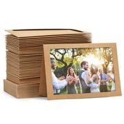 Best Paper Greetings 48-Pack Brown Card Stock Photo Frame Cards - 4.75 x 6.8 In Kraft Paper with Envelopes - Blank Interior & Photo Insert Window - Interchangeable Mat for DIY Floral Greetings