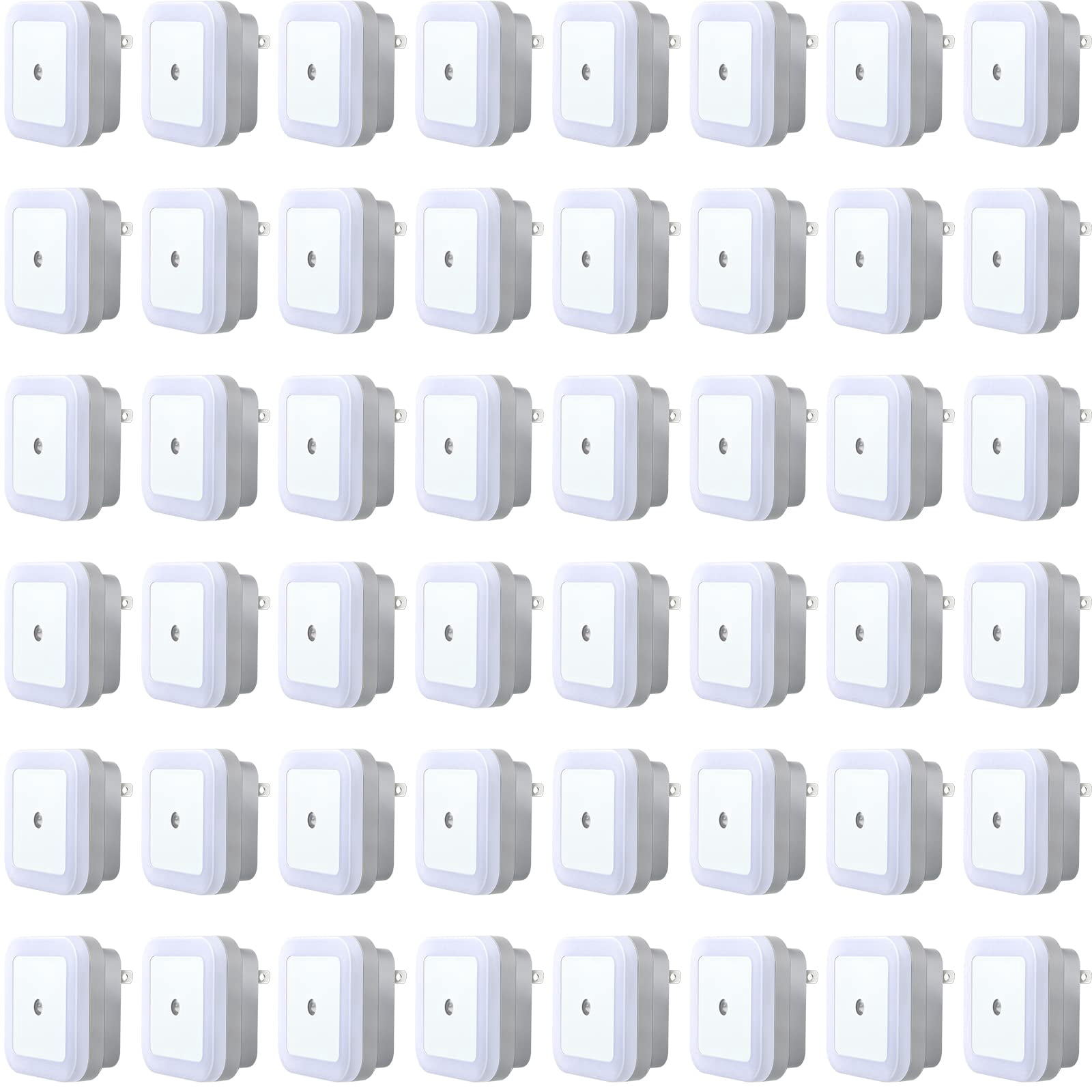 48 Pack Led Night Lights Plug Into Wall Smart Sensor Automatic Lamp Nightlights Accessories For Bedroom Bathroom Toilet Stairs Kitchen Hallway(white)