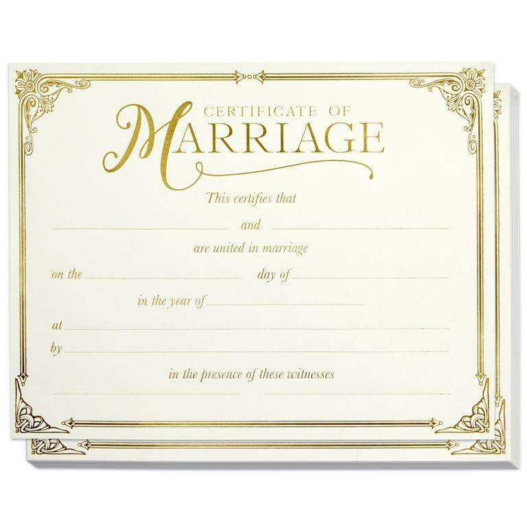 48-pack-marriage-certificates-with-gold-foil-edges-for-wedding-ceremony-official-newly-weds-expecting-marriage-proposals-blank-wedding-certificate-11-x-8-5-inches-walmart-com for Free Printable Blank Marriage Certificates 48 Pack Marriage Certificates with Gold Foil Edges for Wedding Ceremony, Official Newly Weds, Expecting Marriage Proposals, Blank Wedding Certificate (11 x 8.5 Inches) - Walmart.com for Free Printable Blank Marriage Certificates