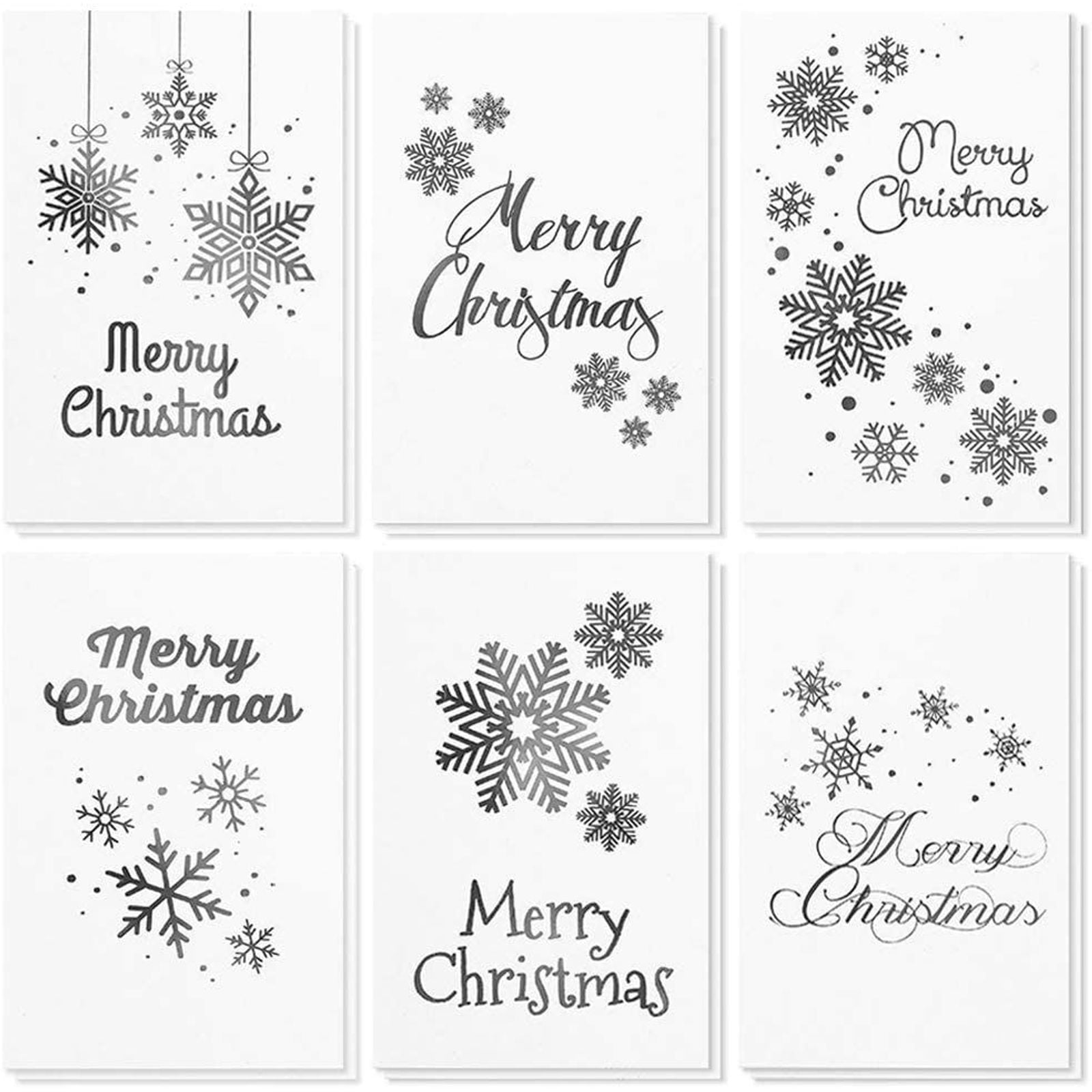 48Pack Merry Christmas Greeting Cards Bulk Box Set Winter Holiday