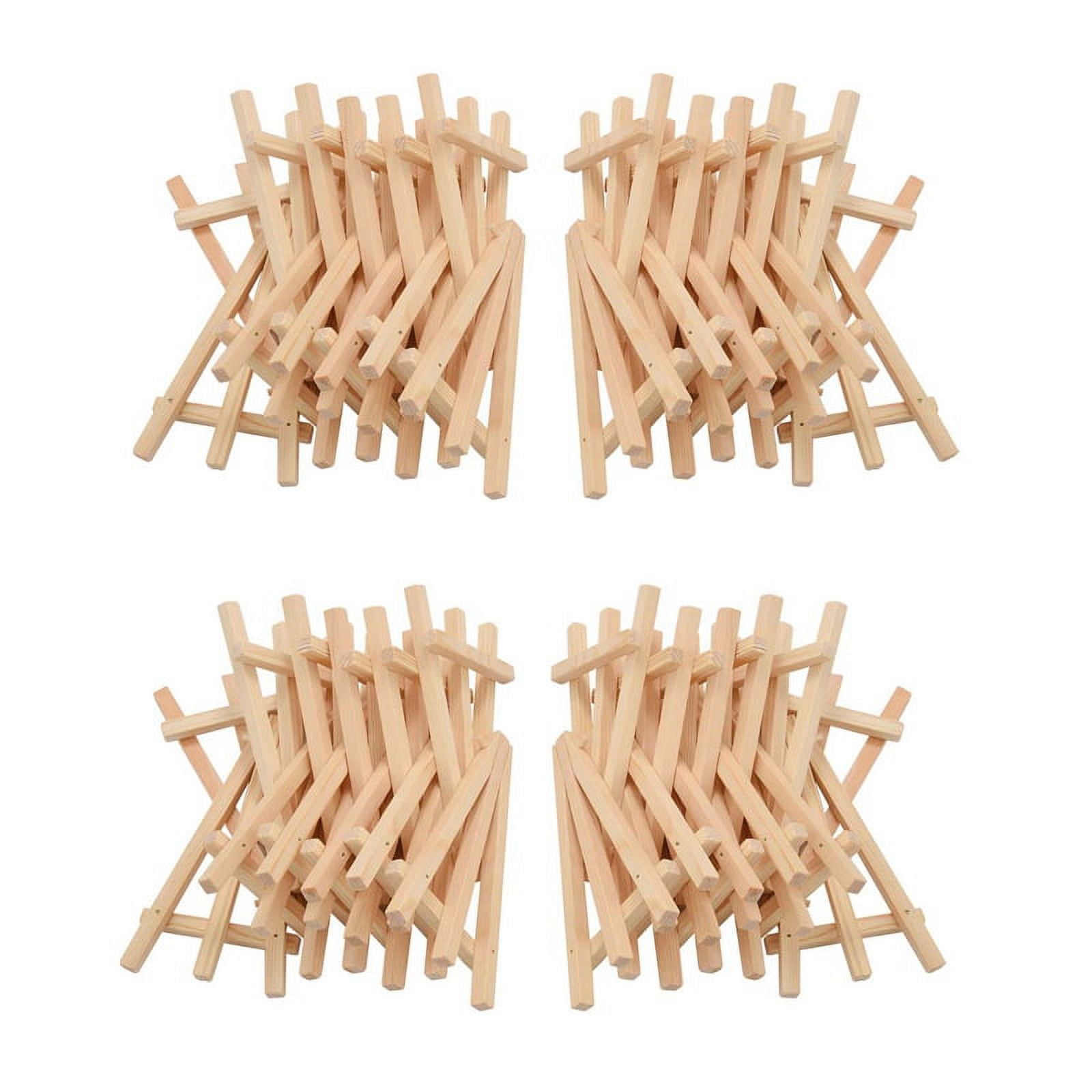 48 Pack Mini Wood Display Easel Wood Easels Set for Paintings Craft Small Acrylics Oil Projects