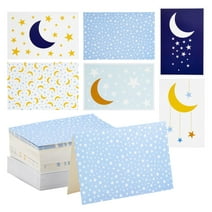 48 Pack Moon and Stars Greeting Cards with Envelopes for All Occasions, Blank 4x6 Thank You Note Cards for Baby Shower (6 Designs)